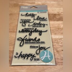 Jillibean Soup Clear Stamps 8 pieces Handwritten Sentiments Hampton Art